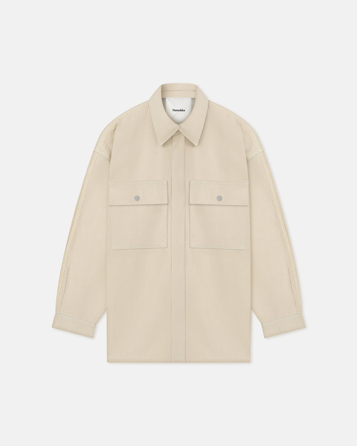 Mariann Oversized denim shirt - Beige | Nanushka