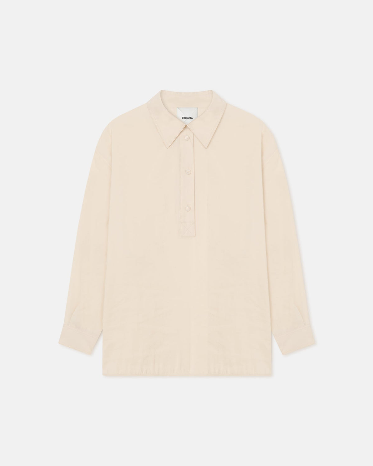 Linka Glass Poplin Shirt - Oat | Nanushka