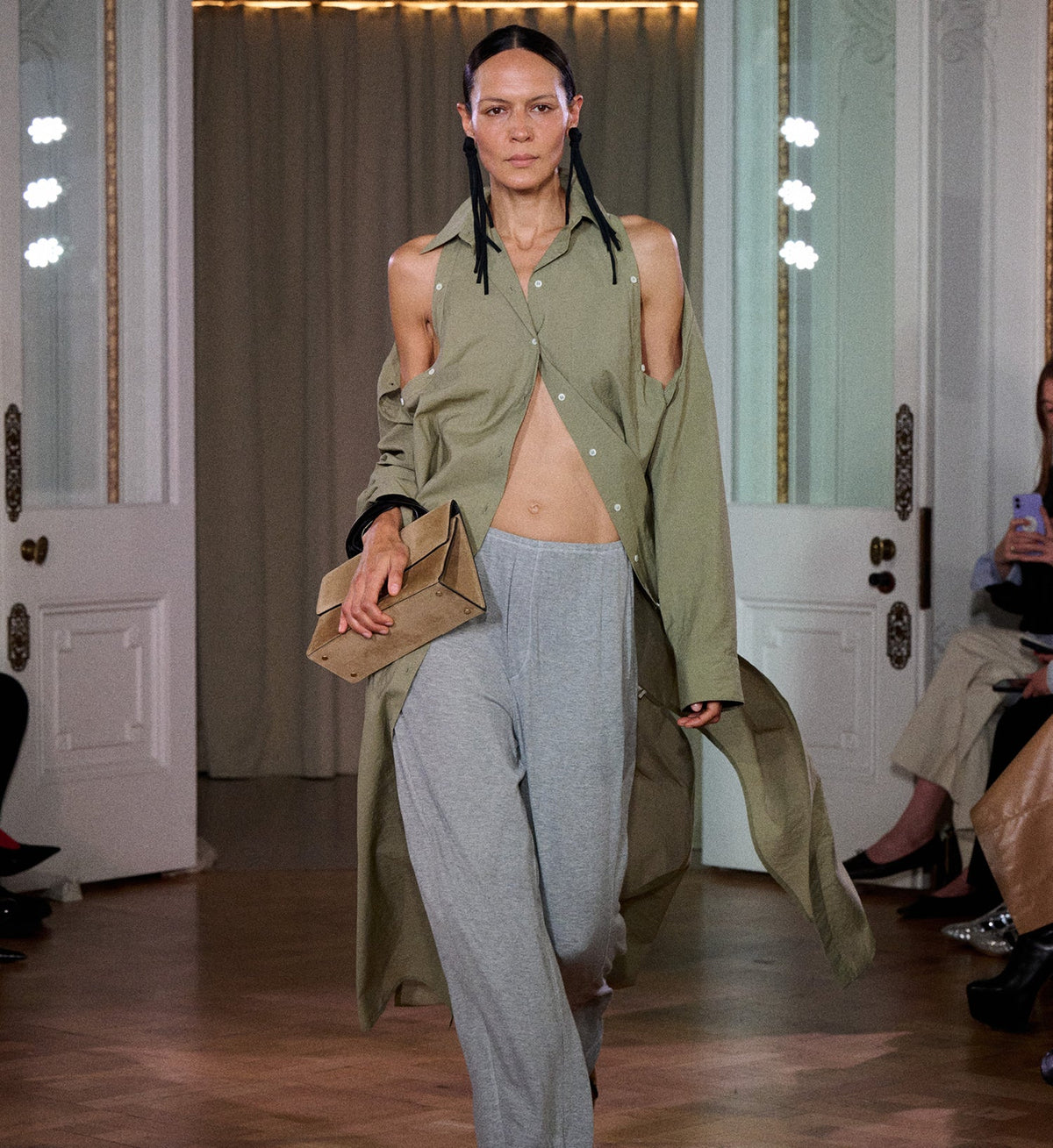 Zoela Pants - Grey Melange | Nanushka