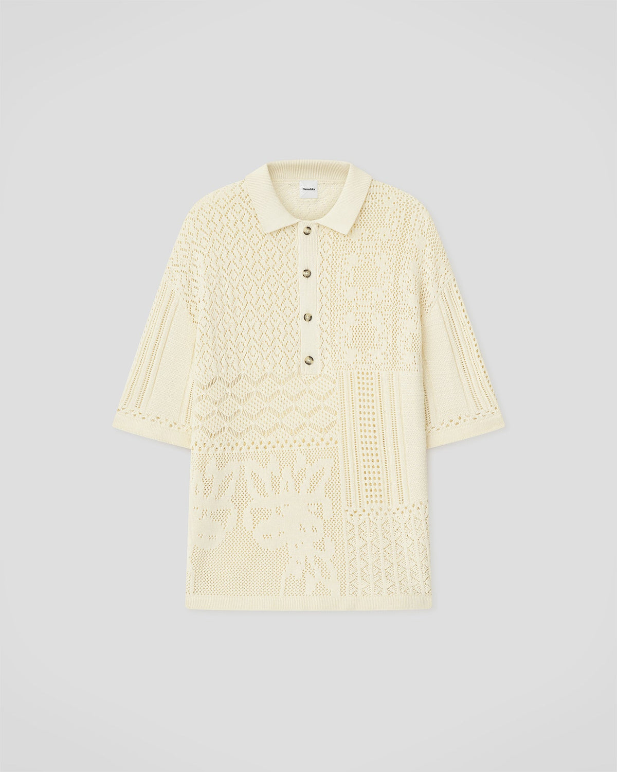 Jasim Lace polo shirt - Creme | Nanushka