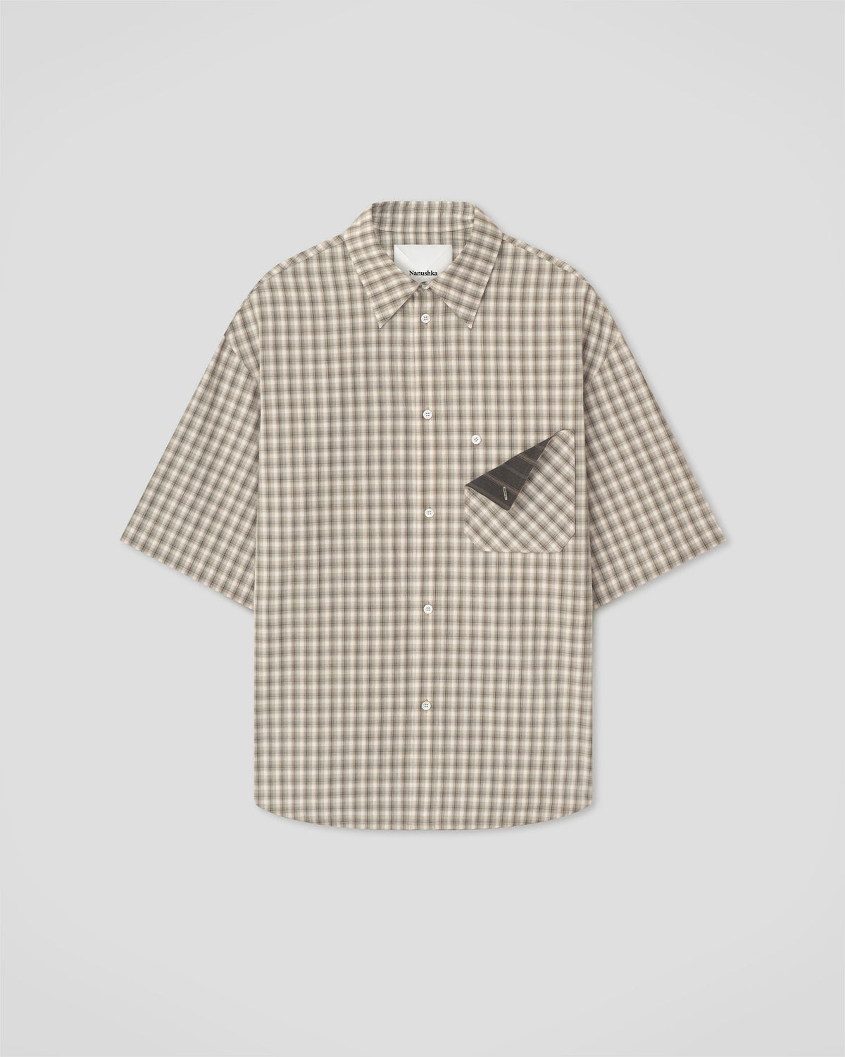 Nahui Shirt - Creme/Grey | Nanushka