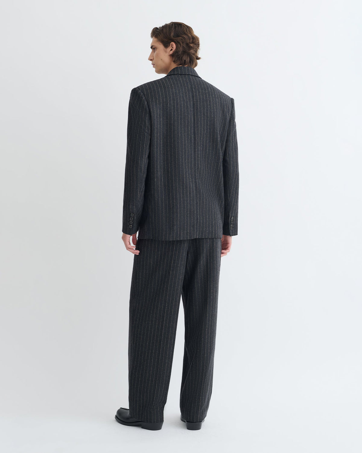 Anselm Double-breasted blazer - Black/Grey | Nanushka