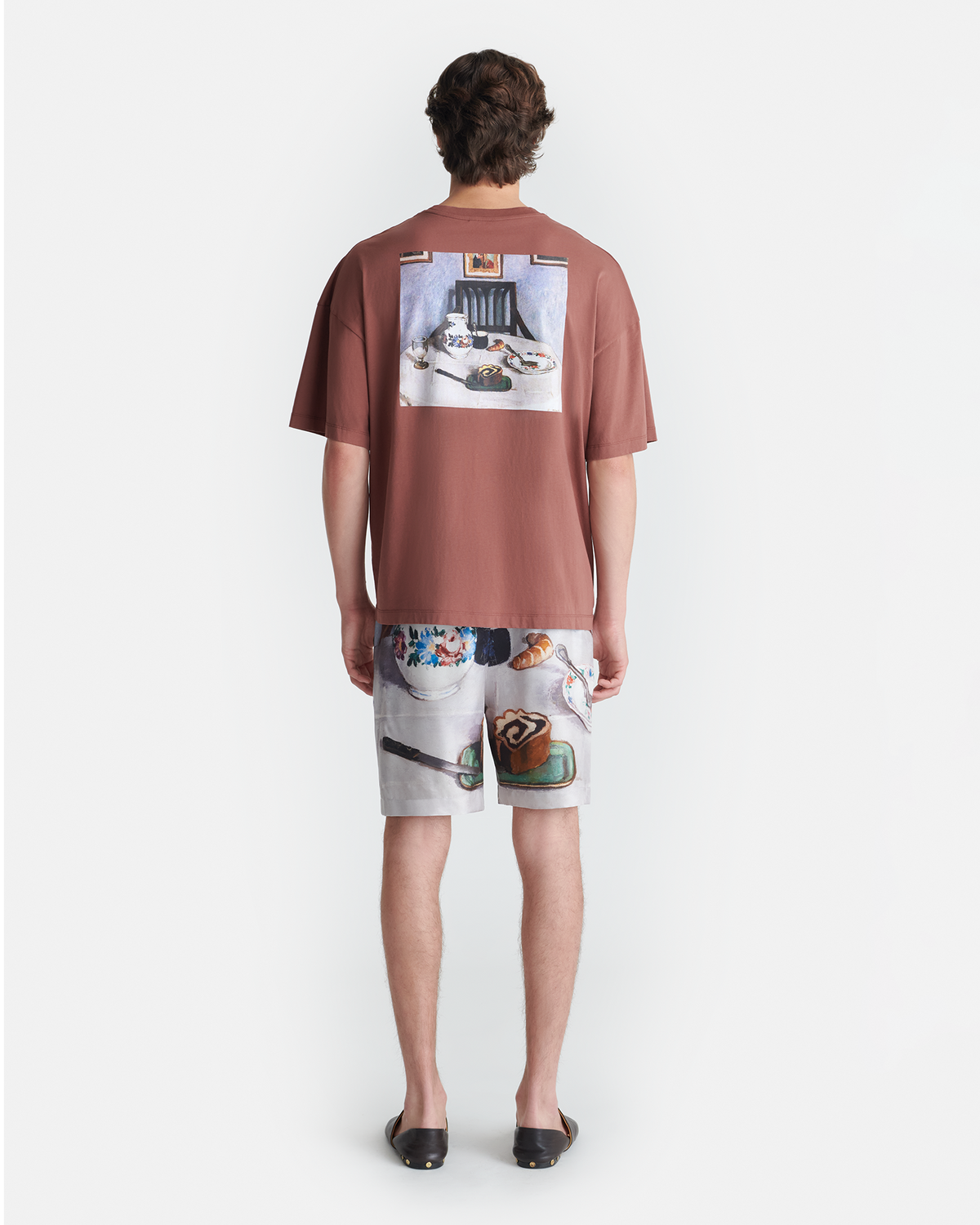 Wren Printed Cotton-Jersey T-Shirt - Rust/Poppyseed Cake | Nanushka