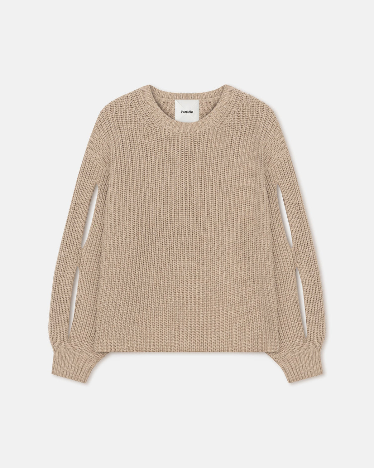 Jacint Cashmere-Blend Sweater - Oatmeal | Nanushka