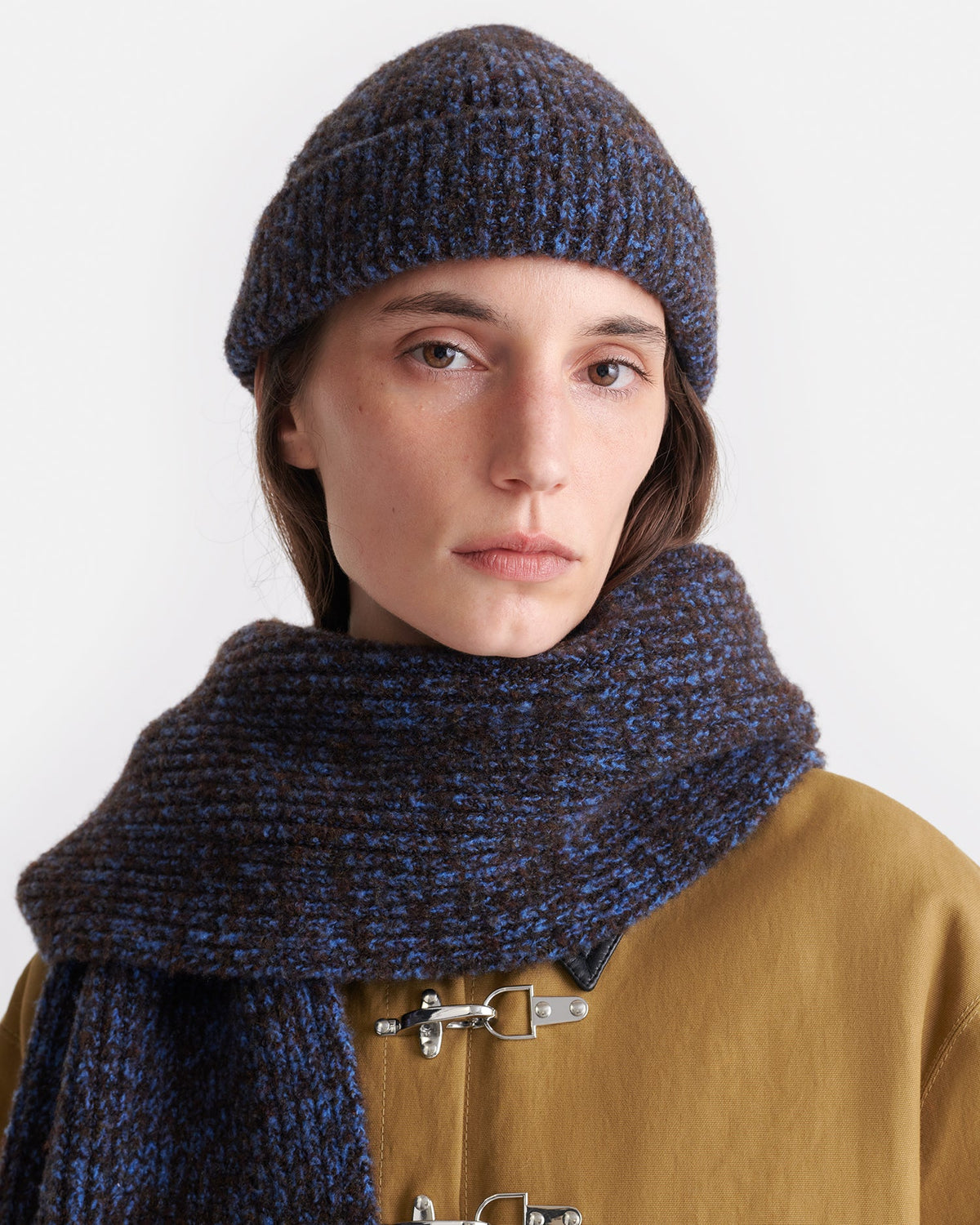 Madis Boucle beanie - Blue/Brown | Nanushka
