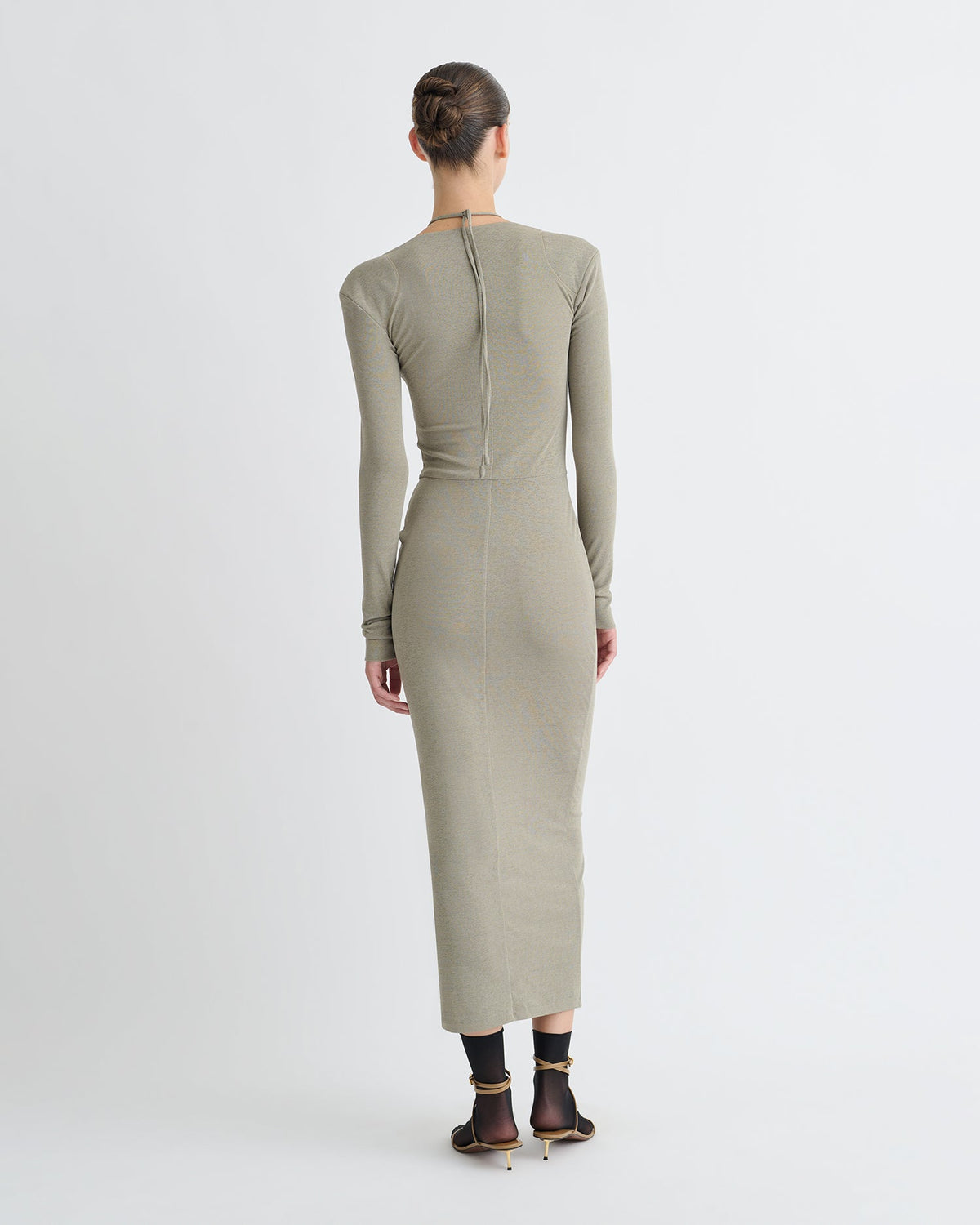 Aponi Mesh Jersey Dress - Fog | Nanushka