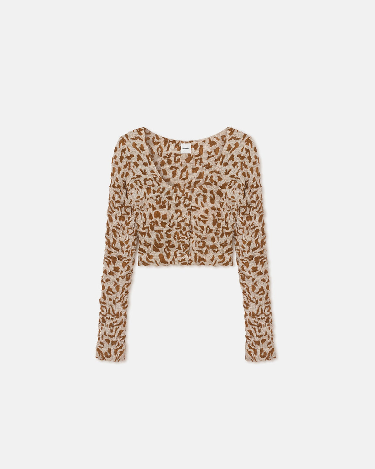 Jylan Seersucker Cotton Voile Top - Ocelot | Nanushka