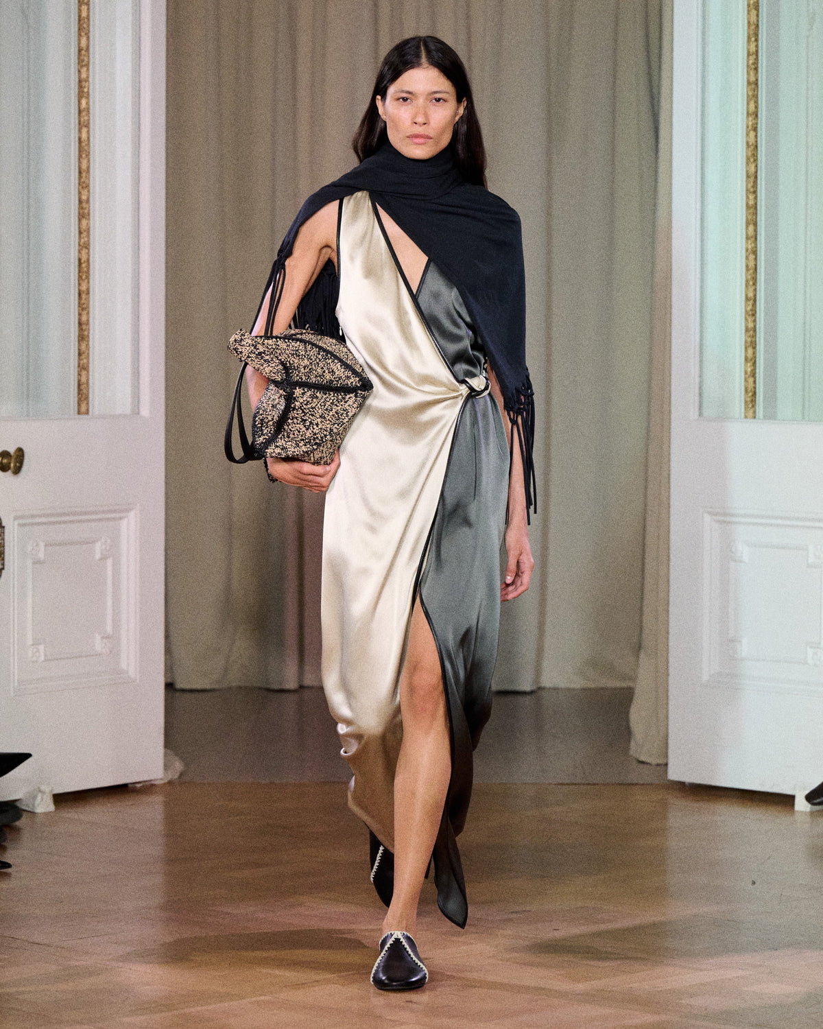 Perach Sleeveless dress - Eucalyptus/Midnight Green | Nanushka