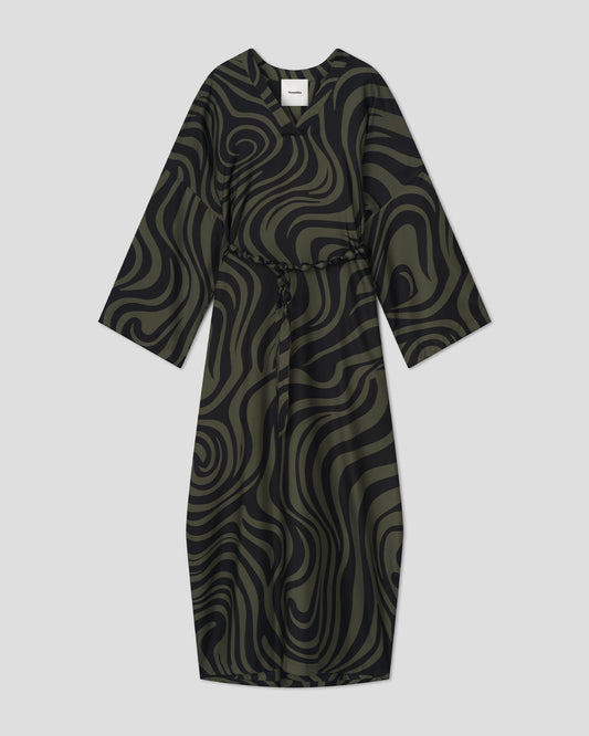 Lyane Long dress - Midnight Green Swirl | Nanushka