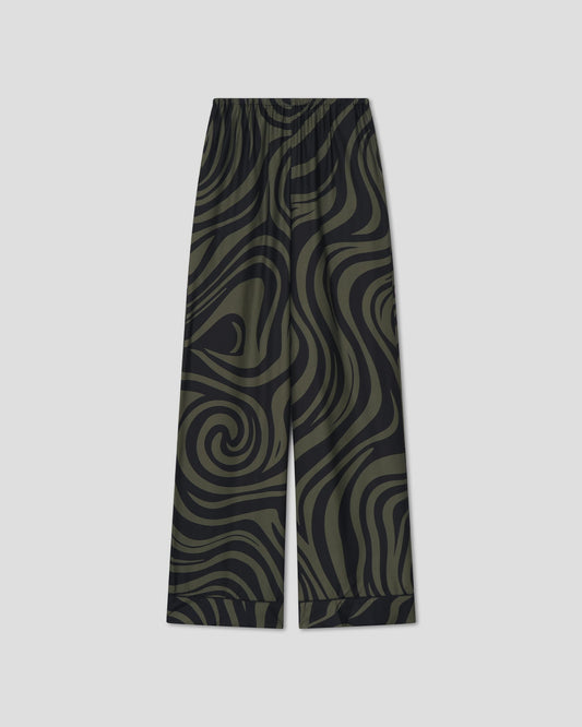 Arvenn Pants - Midnight Green Swirl | Nanushka