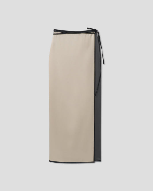 Niamh Wrap skirt - Eucalyptus/Midnight | Nanushka