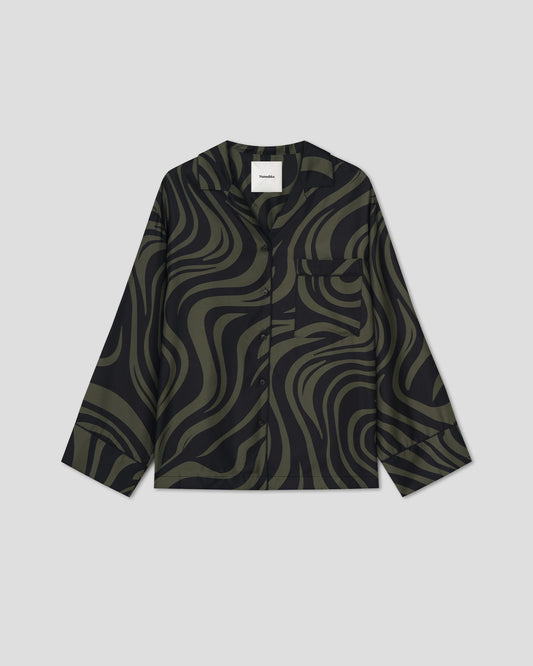 Tinsley Relaxed shirt - Midnight Green Swirl | Nanushka