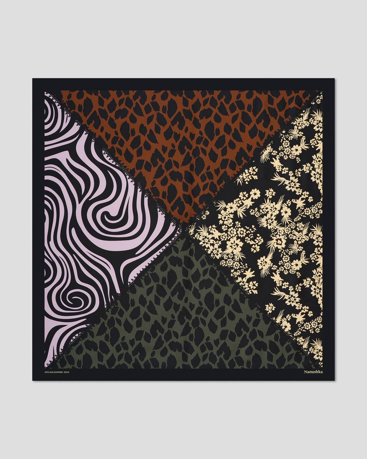 Miani Silk scarf - Origami Patchwork | Nanushka