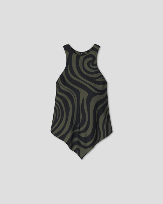 Coletta Sleeveless top - Midnight Green Swirl | Nanushka