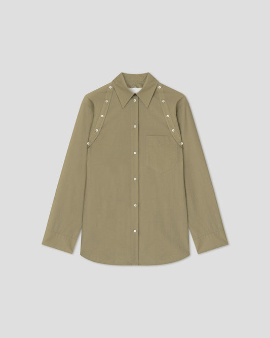 Nananda Oversized shirt - Moss | Nanushka