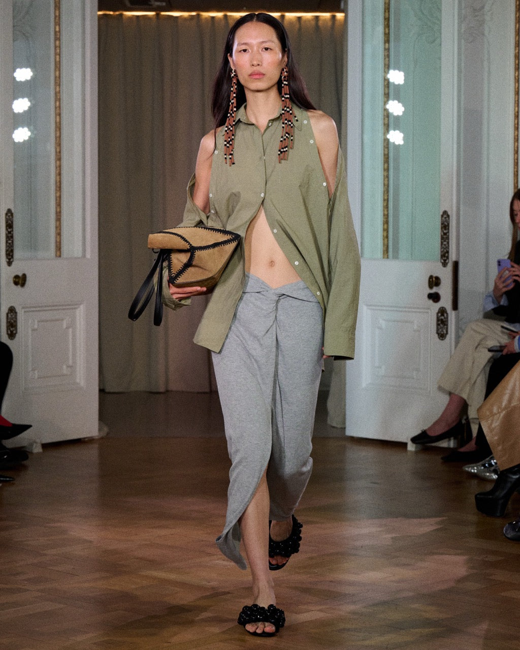 Nananda Oversized shirt - Moss | Nanushka