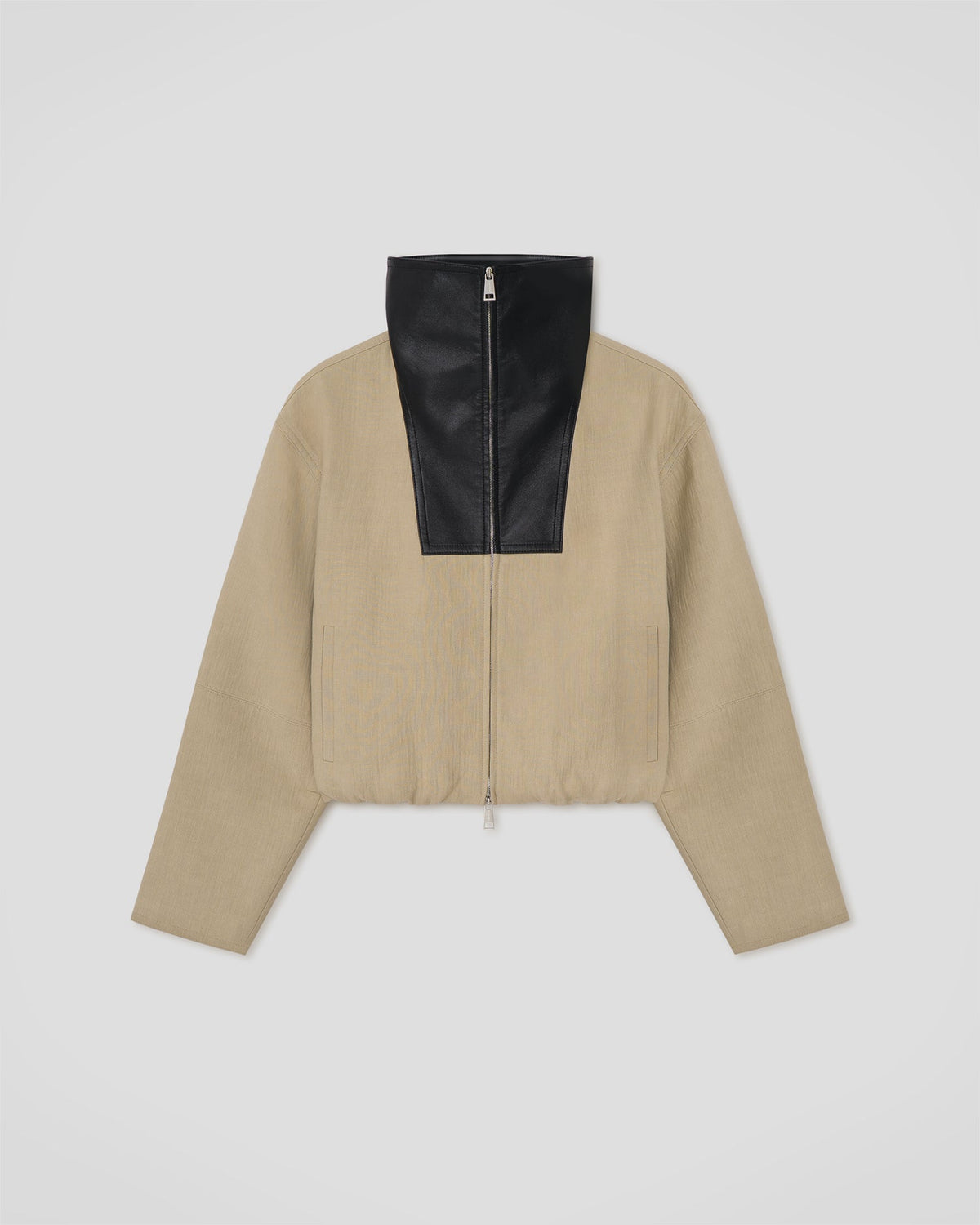 Alonza Funnel neck jacket - Stone/Black | Nanushka