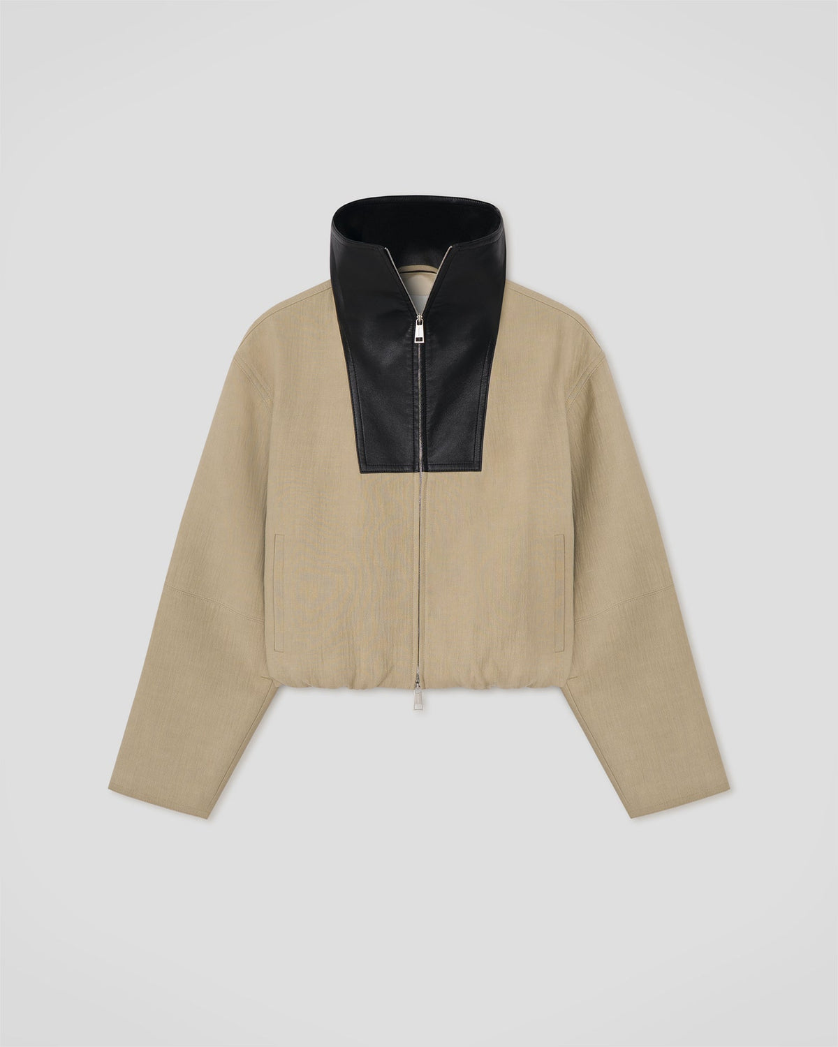 Alonza Funnel neck jacket - Stone/Black | Nanushka