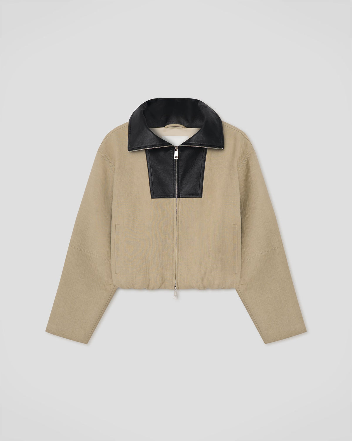 Alonza Funnel neck jacket - Stone/Black | Nanushka