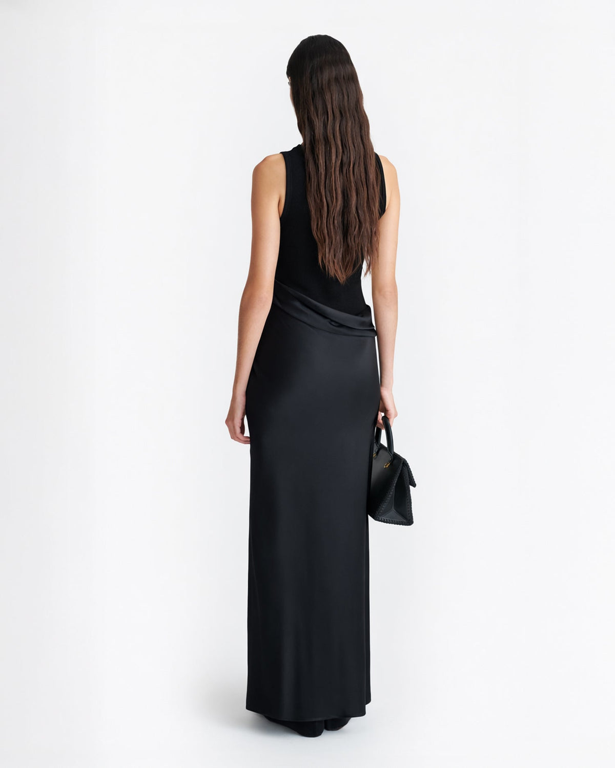 Cobee Long dress - Black/Black | Nanushka