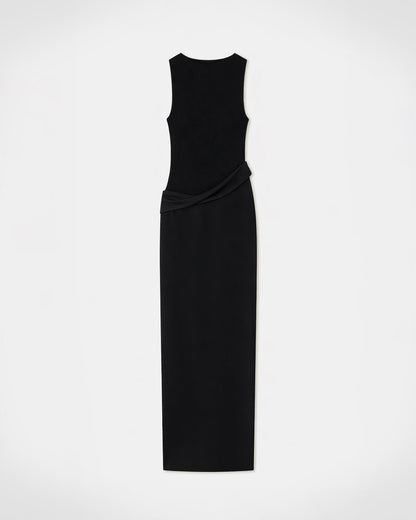 Cobee Long dress - Black/Black | Nanushka