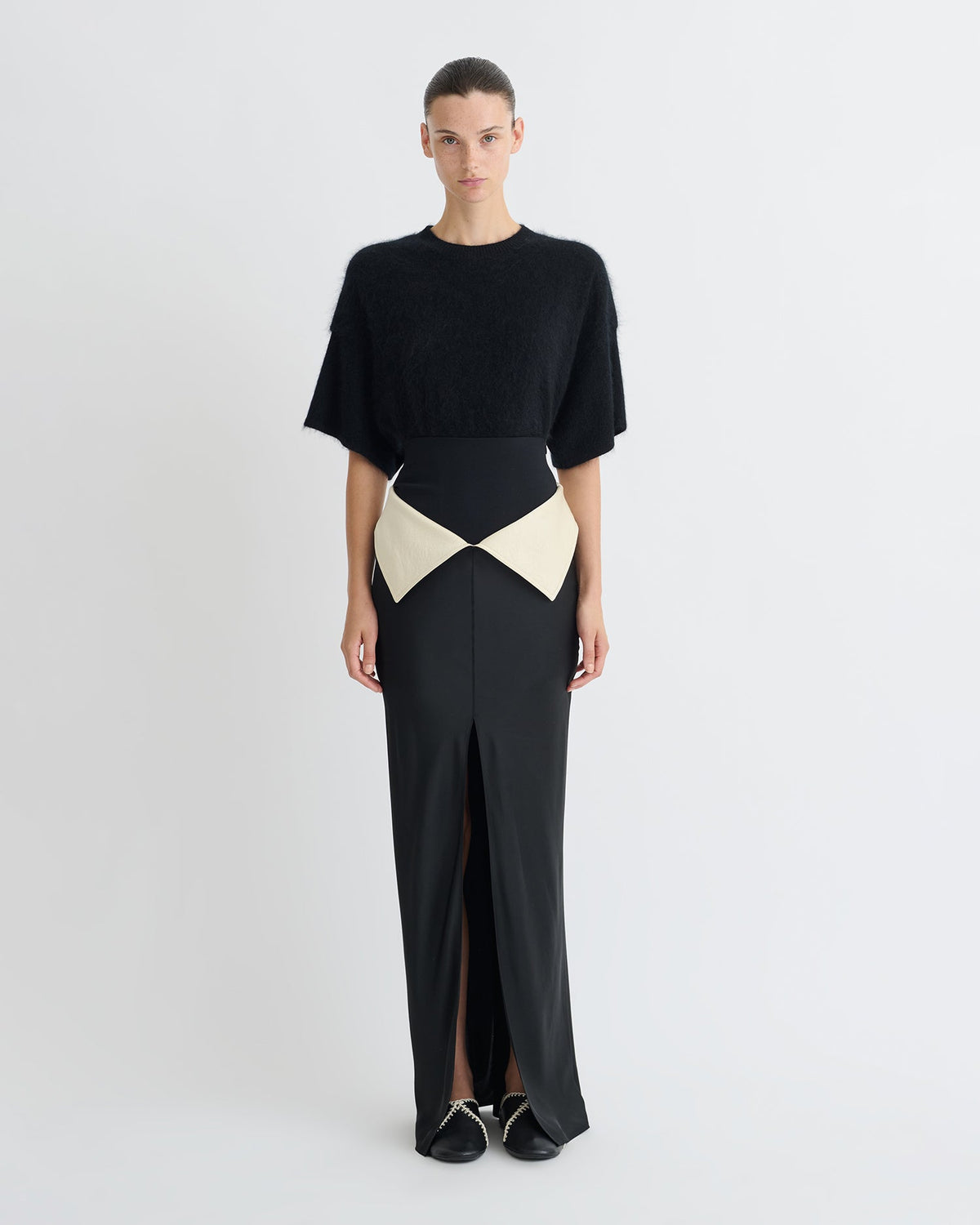 Mentari Maxi skirt - Black/Ecru | Nanushka