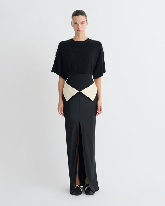 Mentari Maxi skirt - Black/Ecru | Nanushka