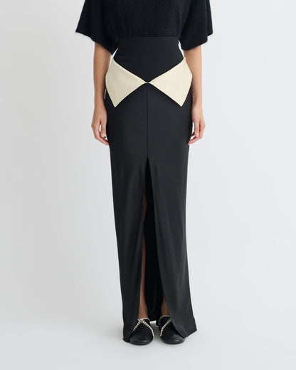 Mentari Maxi skirt - Black/Ecru | Nanushka