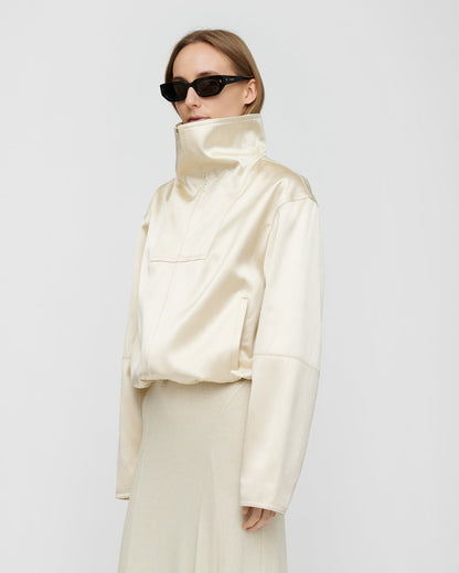 Alonza Funnel neck jacket - Creme | Nanushka