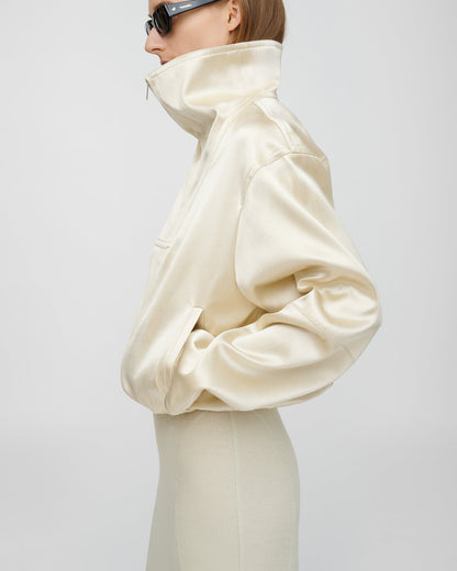 Alonza Funnel neck jacket - Creme | Nanushka