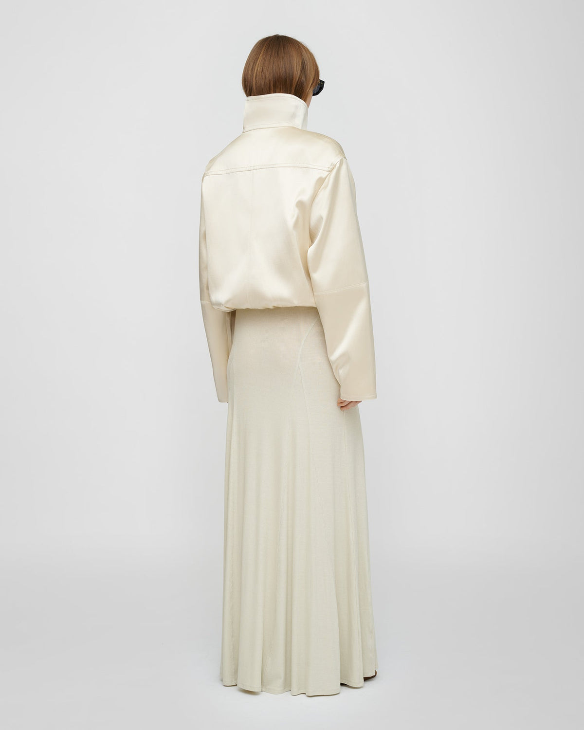 Alonza Funnel neck jacket - Creme | Nanushka