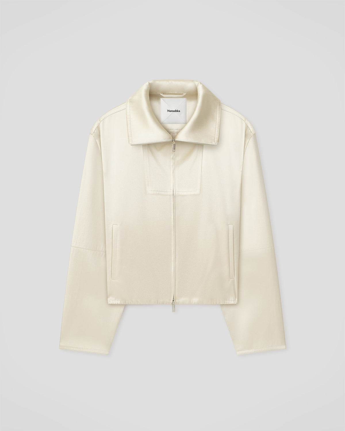 Alonza Funnel neck jacket - Creme | Nanushka