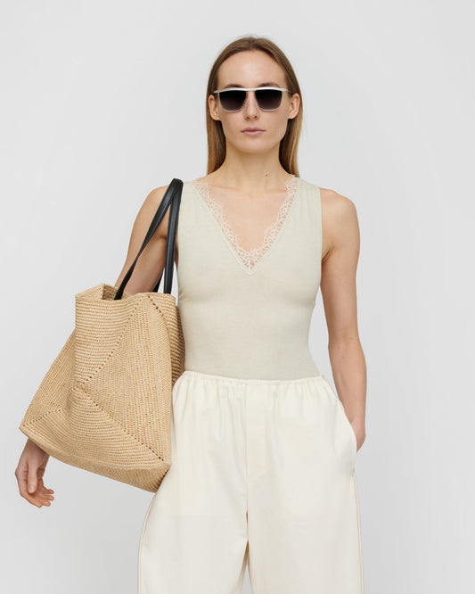Siara Lace detail top - Tofu | Nanushka