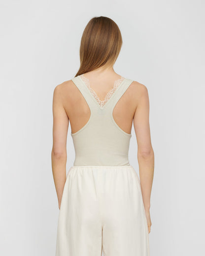 Siara Lace detail top - Tofu | Nanushka