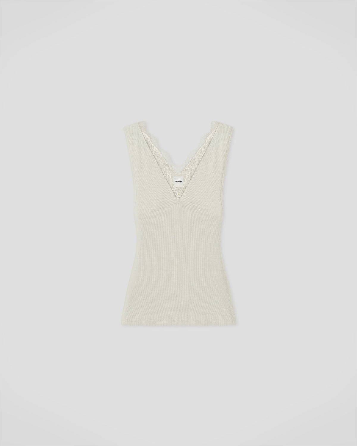 Siara Lace detail top - Tofu | Nanushka