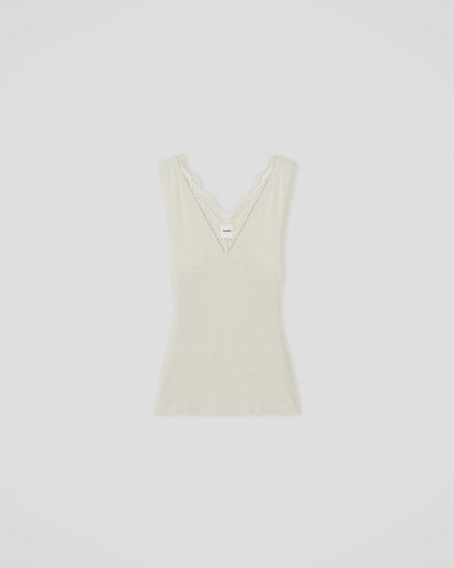 Siara Lace detail top - Tofu | Nanushka