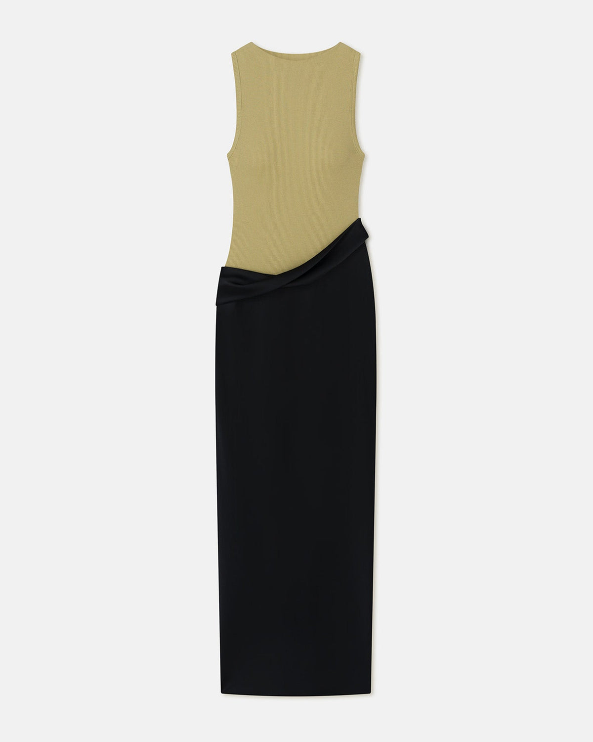 Cobee Long dress - Black/Olive Green | Nanushka