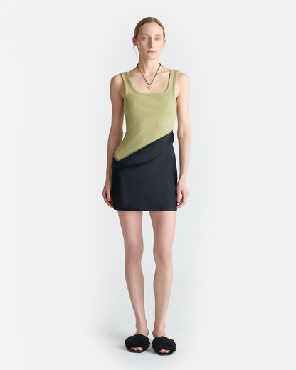 Marijn Mini dress - Black/Olive Green | Nanushka
