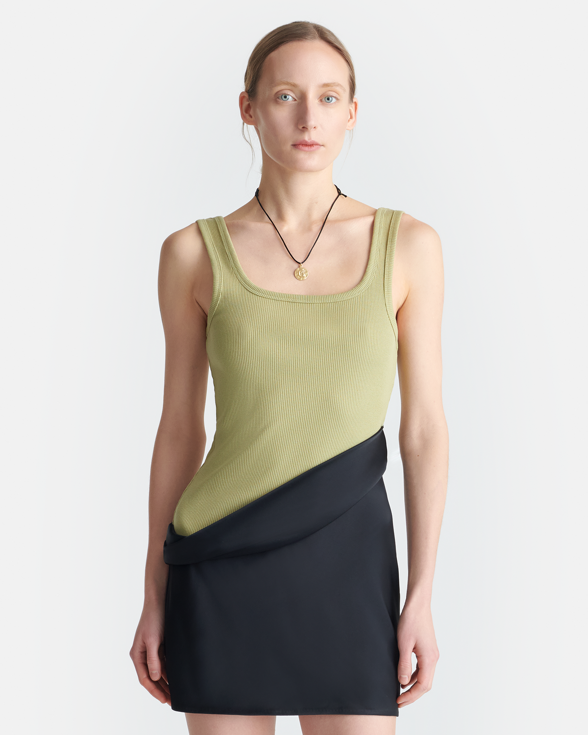 Marijn Mini dress - Black/Olive Green | Nanushka