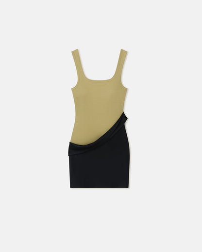 Marijn Mini dress - Black/Olive Green | Nanushka
