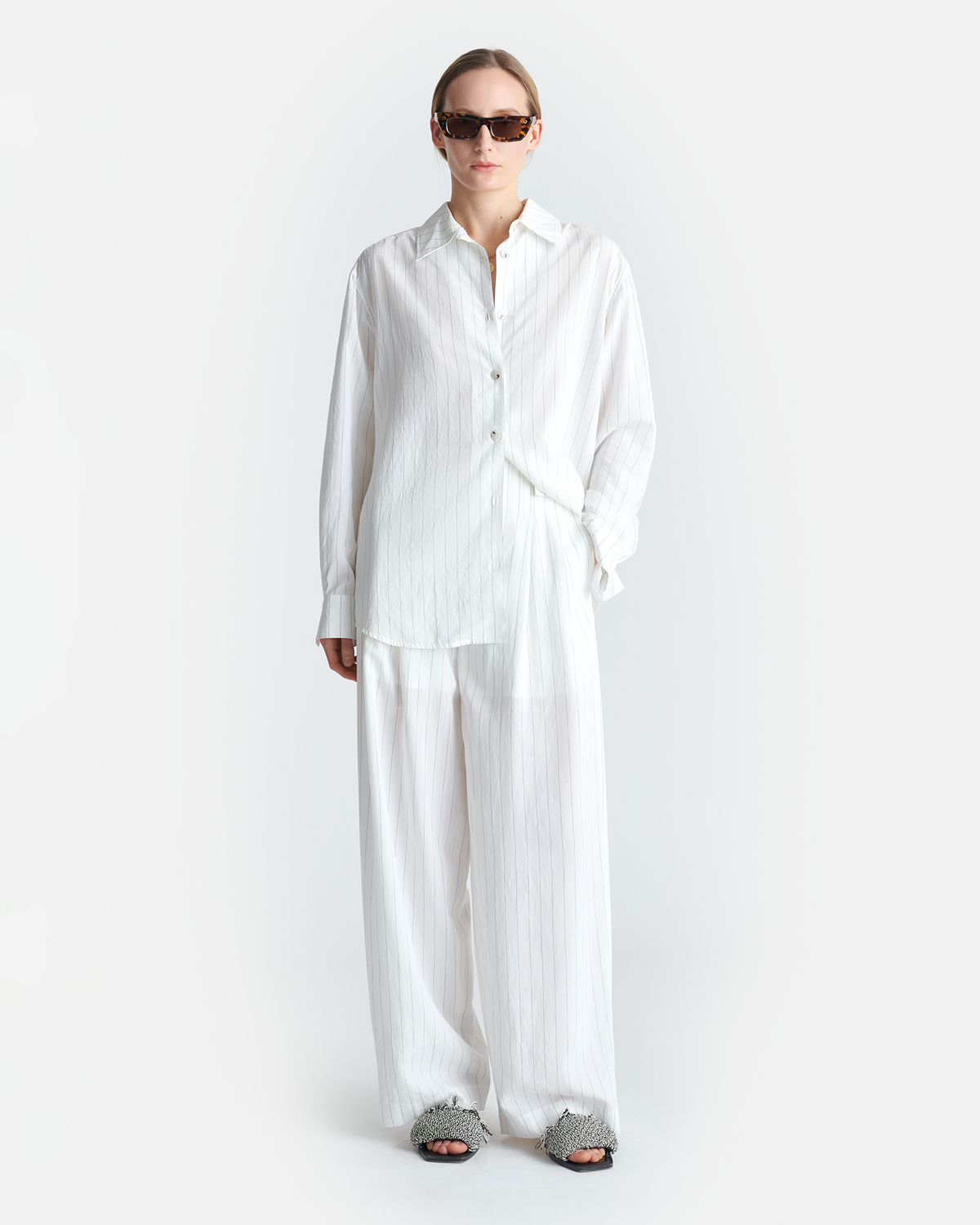 Fryda Striped shirt - White | Nanushka