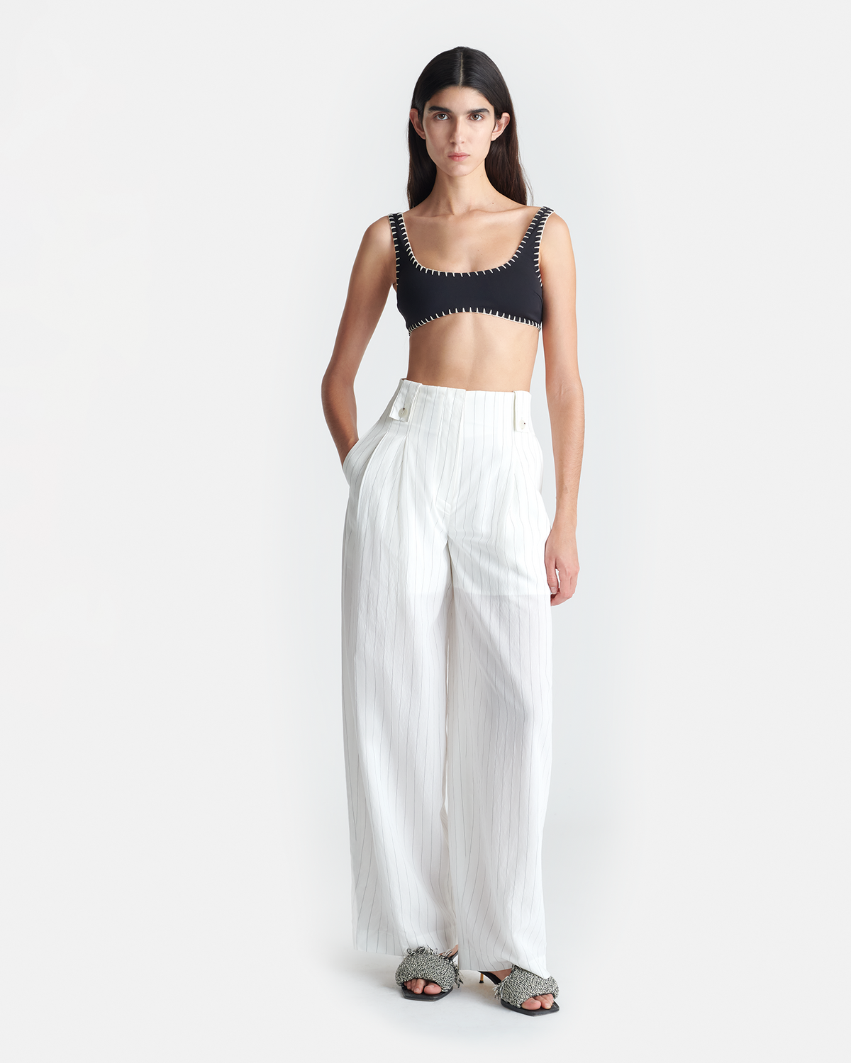 Jenci Wide leg pants - White | Nanushka