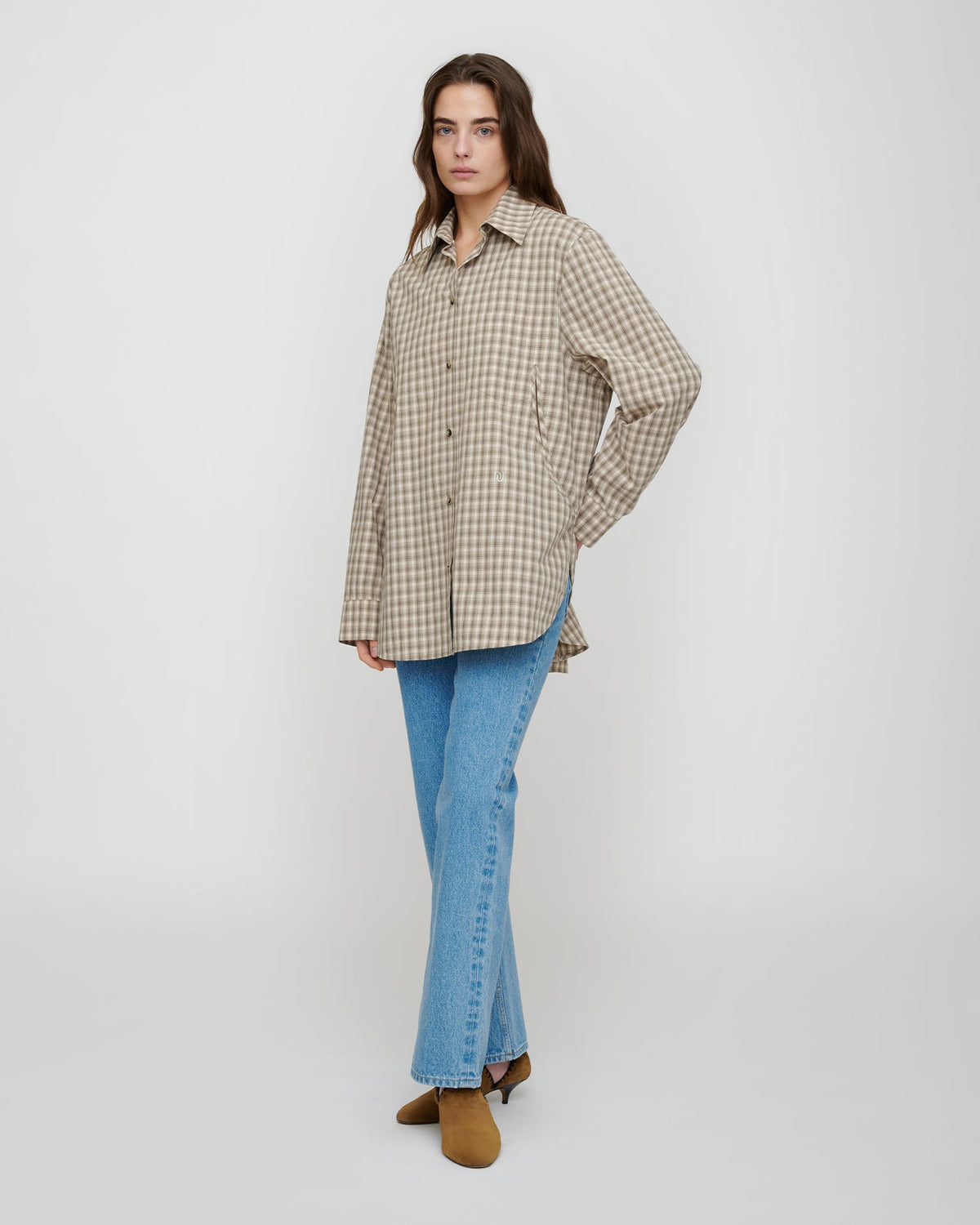 Atzi Shirt - Creme/Grey | Nanushka