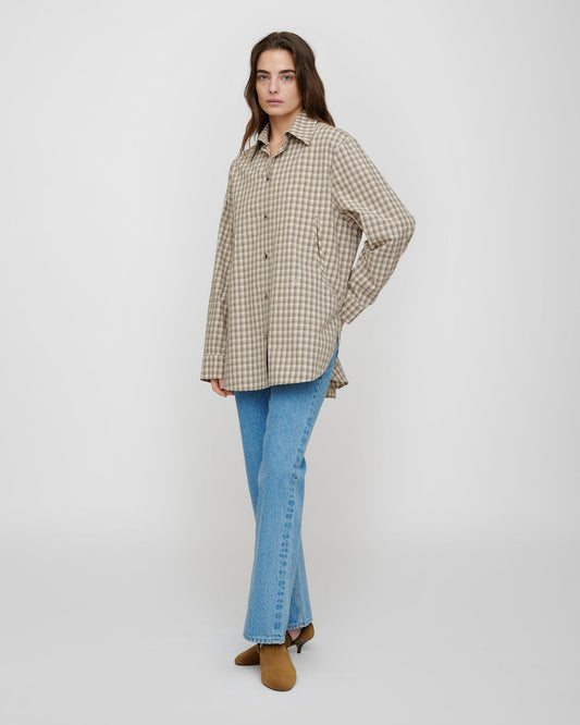 Atzi Shirt - Creme/Grey | Nanushka