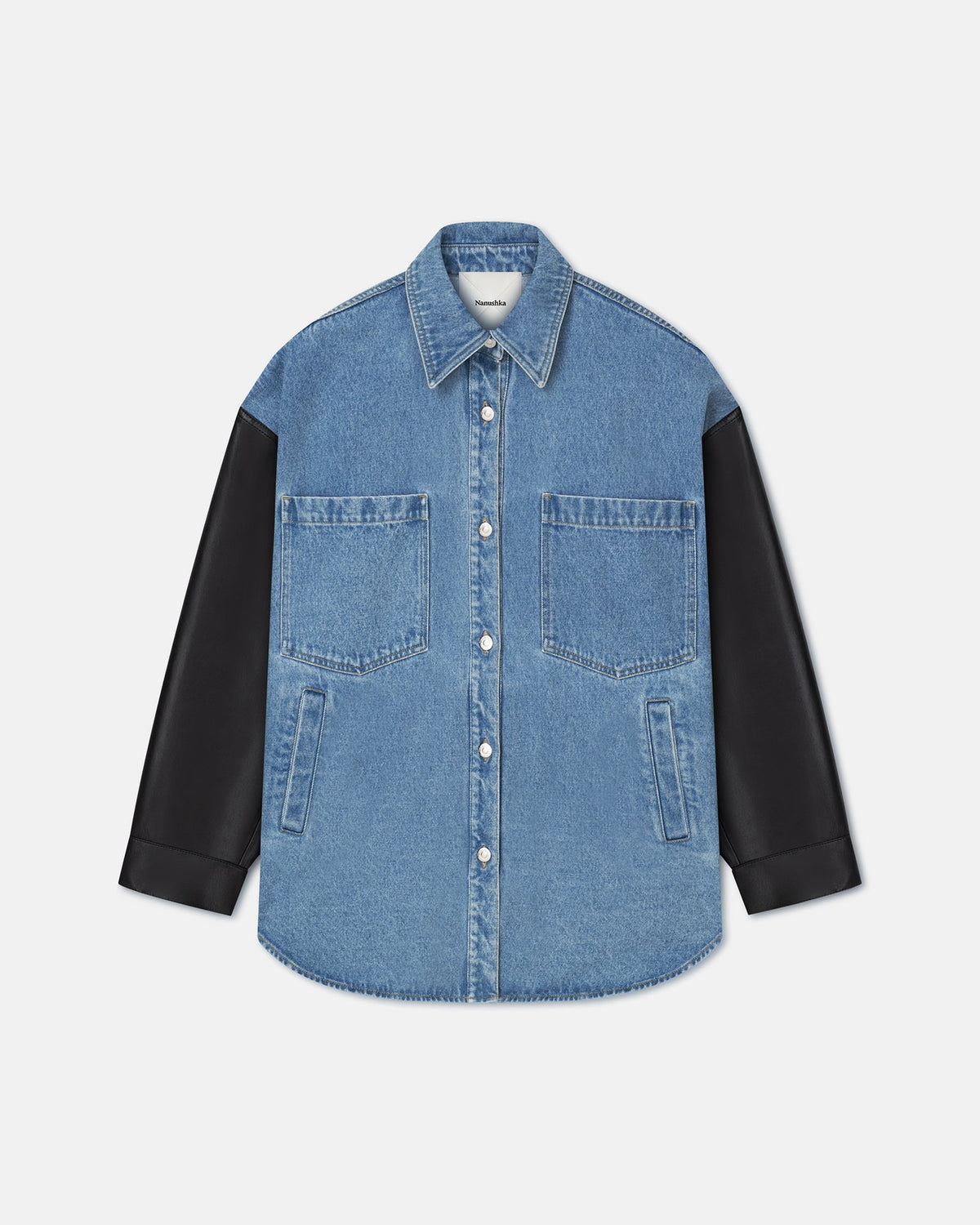 Zinnie Shirt - Mid Blue-Black | Nanushka