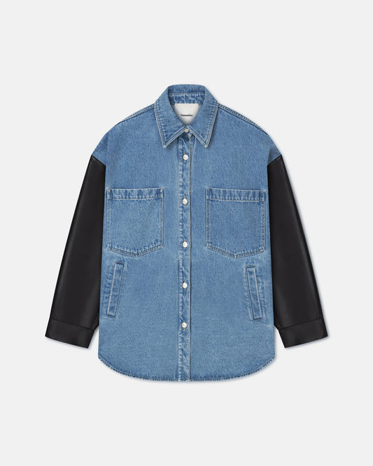 Zinnie Shirt - Mid Blue-Black | Nanushka