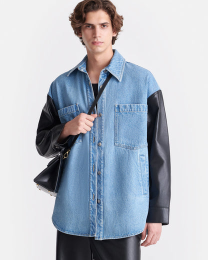 Zinnie Shirt - Mid Blue-Black | Nanushka