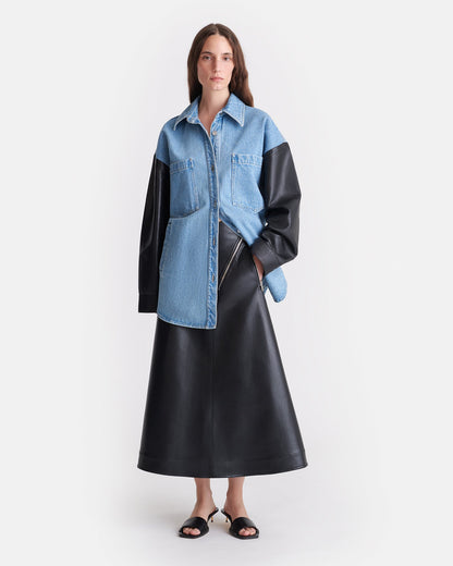 Zinnie Shirt - Mid Blue-Black | Nanushka