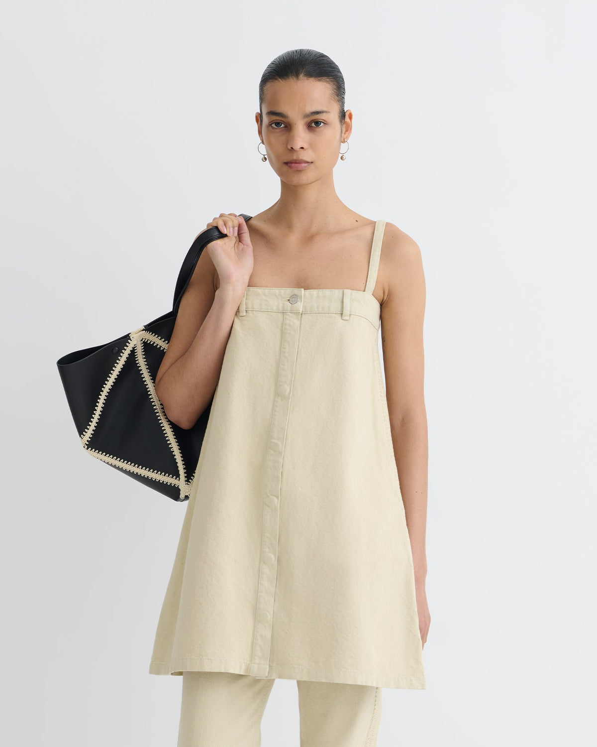 Lidwina Denim mini dress - Beige | Nanushka
