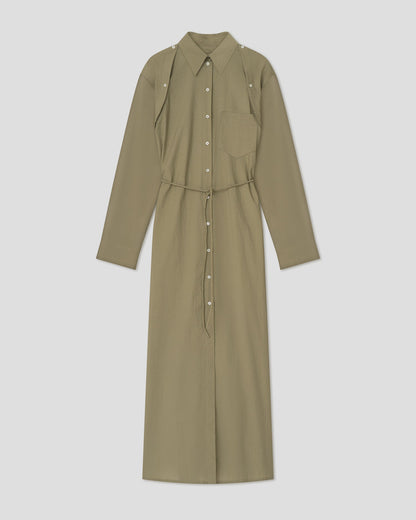 Erisha Maxi shirt dress - Moss | Nanushka